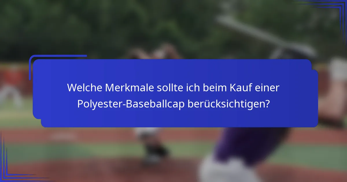 Welche Merkmale sollte ich beim Kauf einer Polyester-Baseballcap berücksichtigen?
