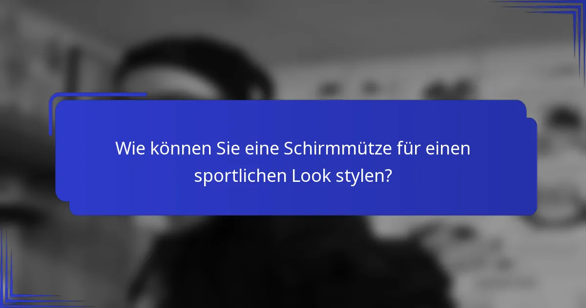 Wie können Sie eine Schirmmütze für einen sportlichen Look stylen?