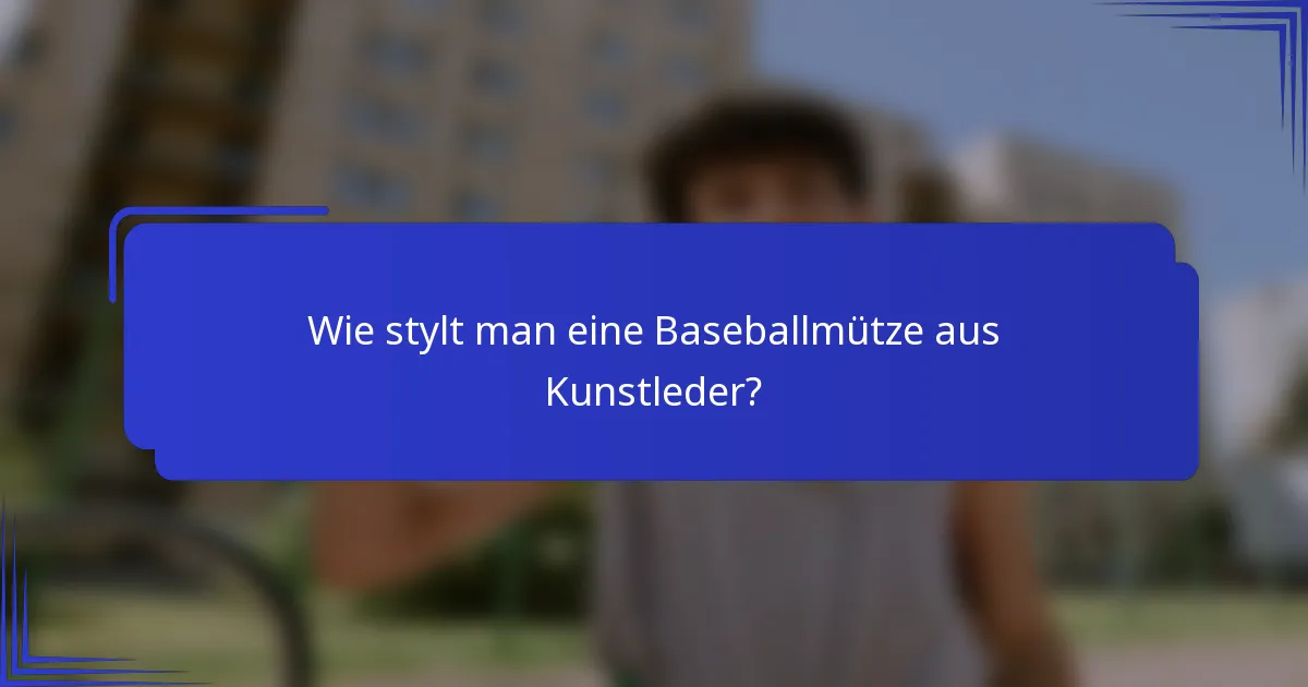 Wie stylt man eine Baseballmütze aus Kunstleder?