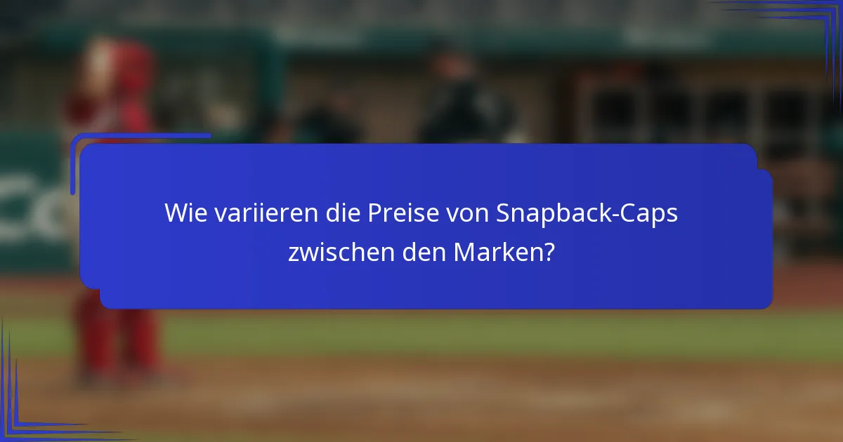 Wie variieren die Preise von Snapback-Caps zwischen den Marken?