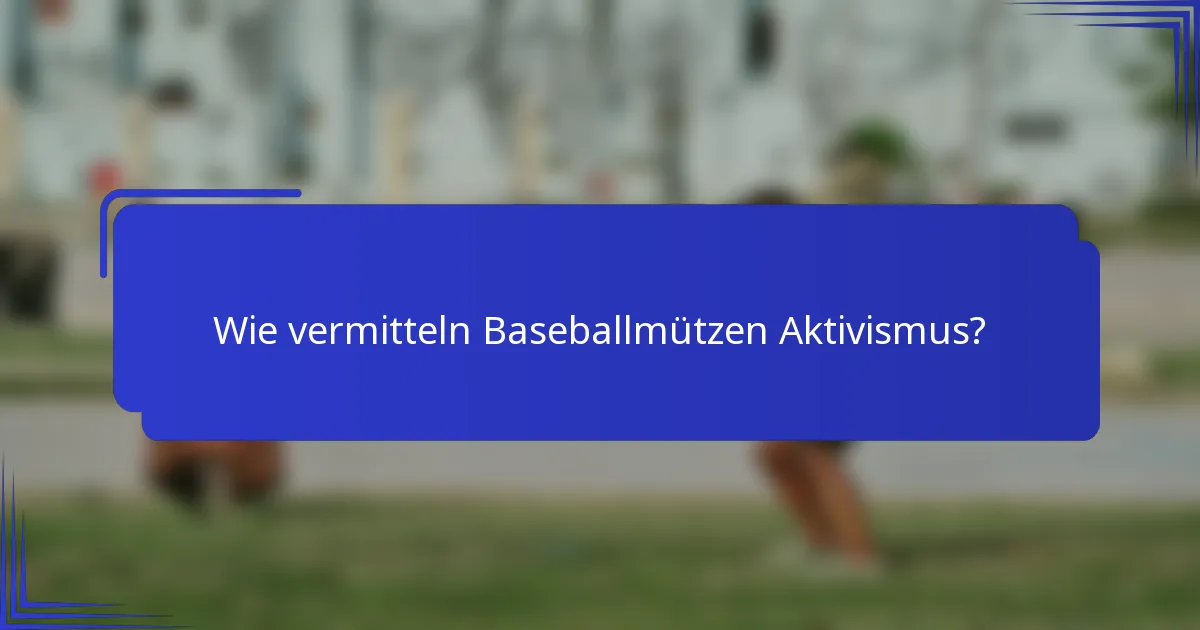Wie vermitteln Baseballmützen Aktivismus?