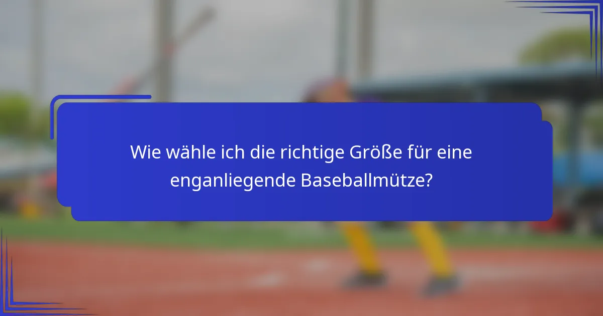 Wie wähle ich die richtige Größe für eine enganliegende Baseballmütze?